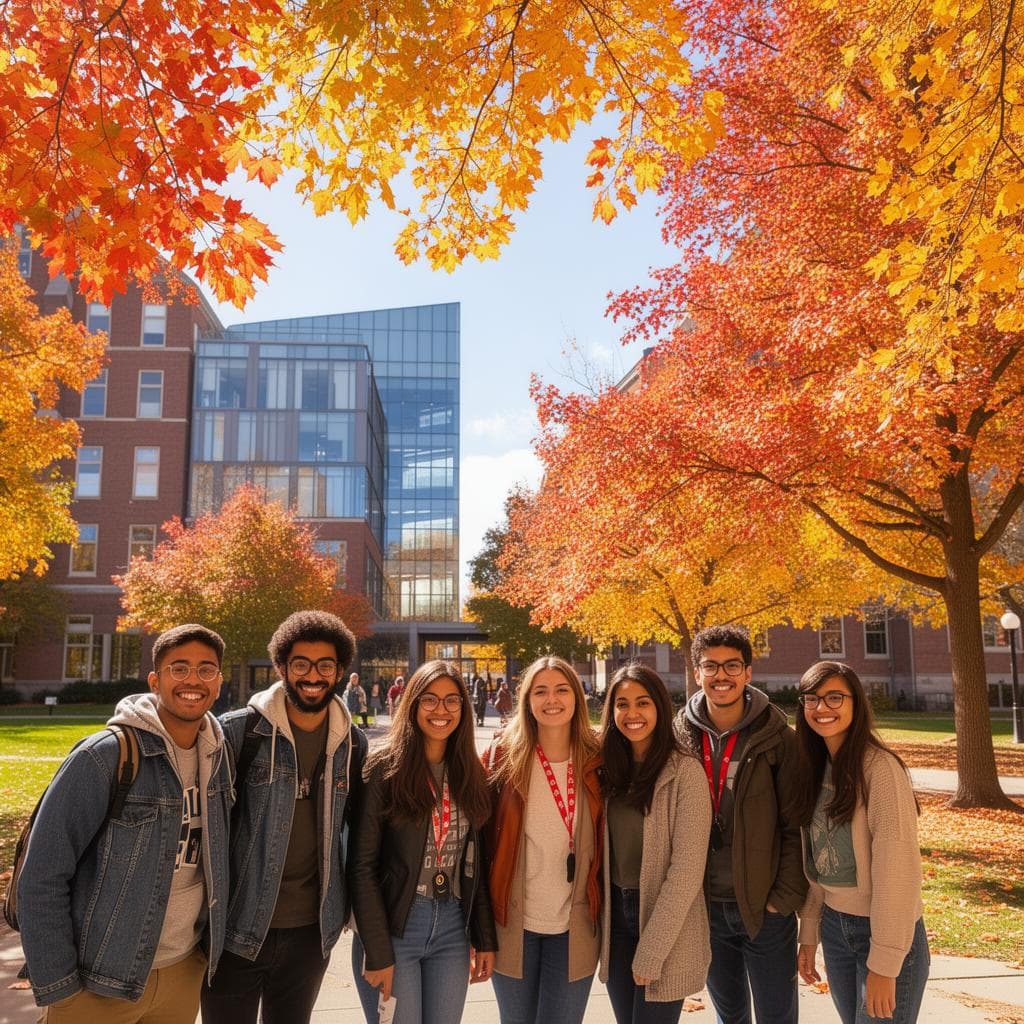 Happy international student