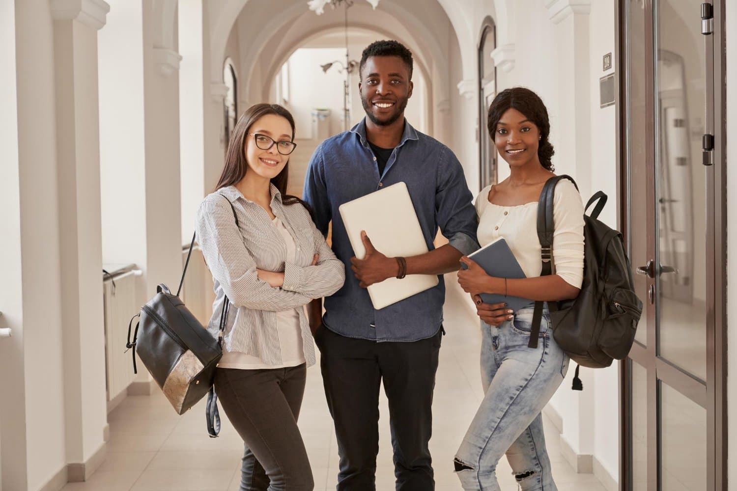 Happy international students