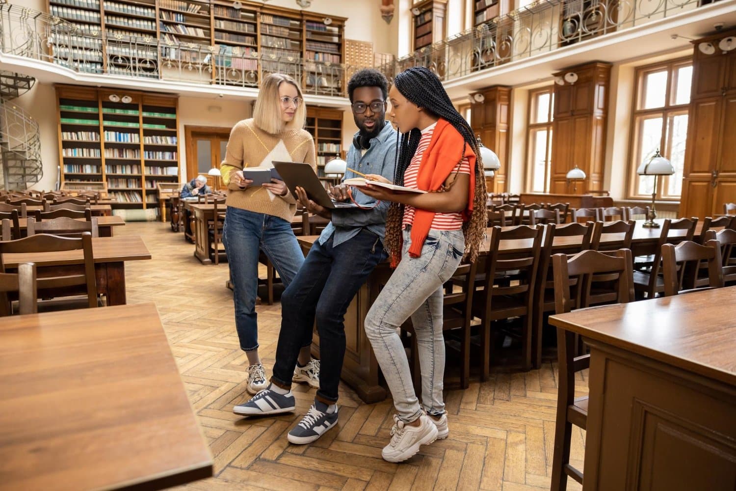 Happy international students
