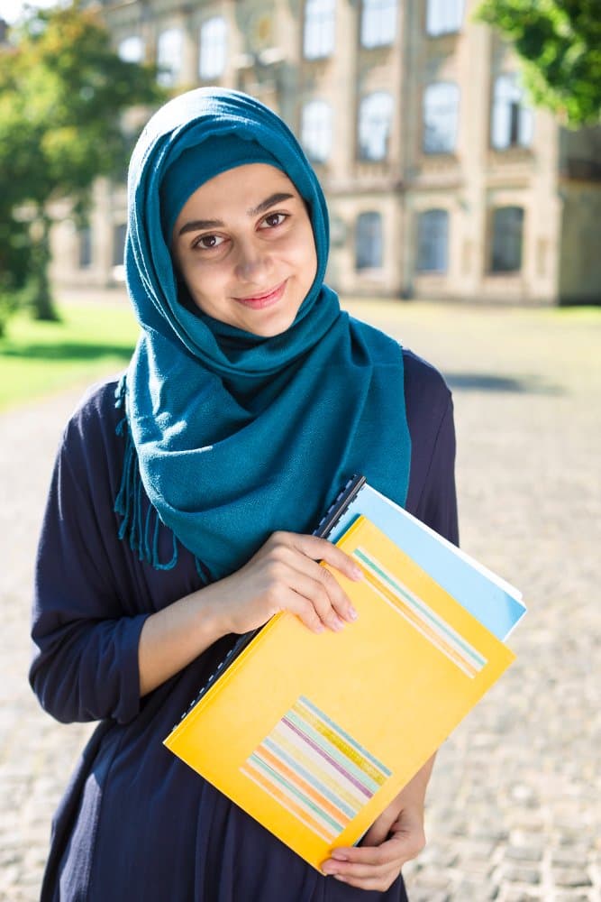 Happy international student