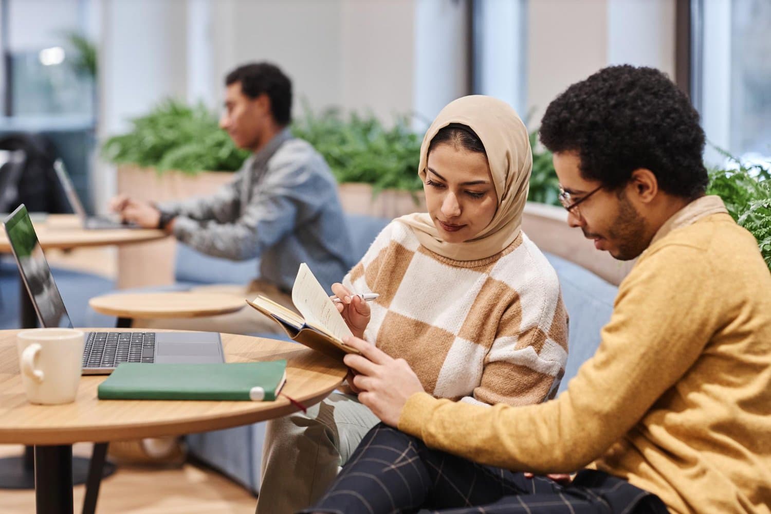 Happy international students