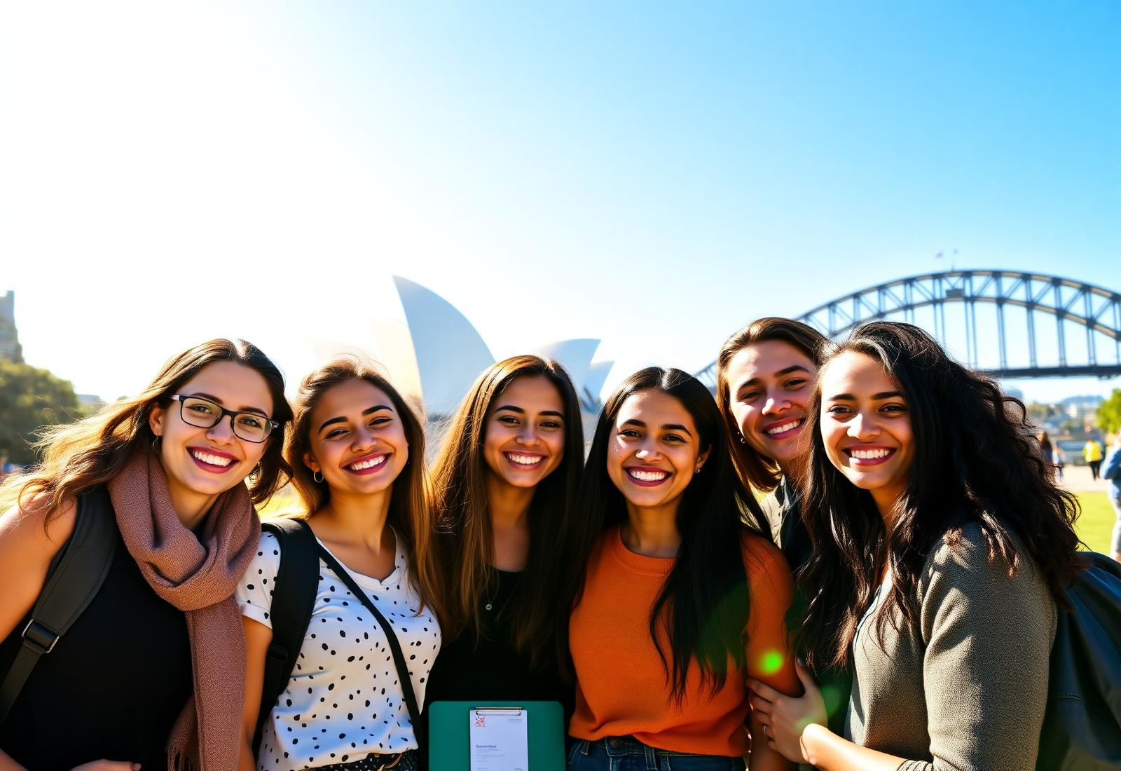Happy international students studying in Australia